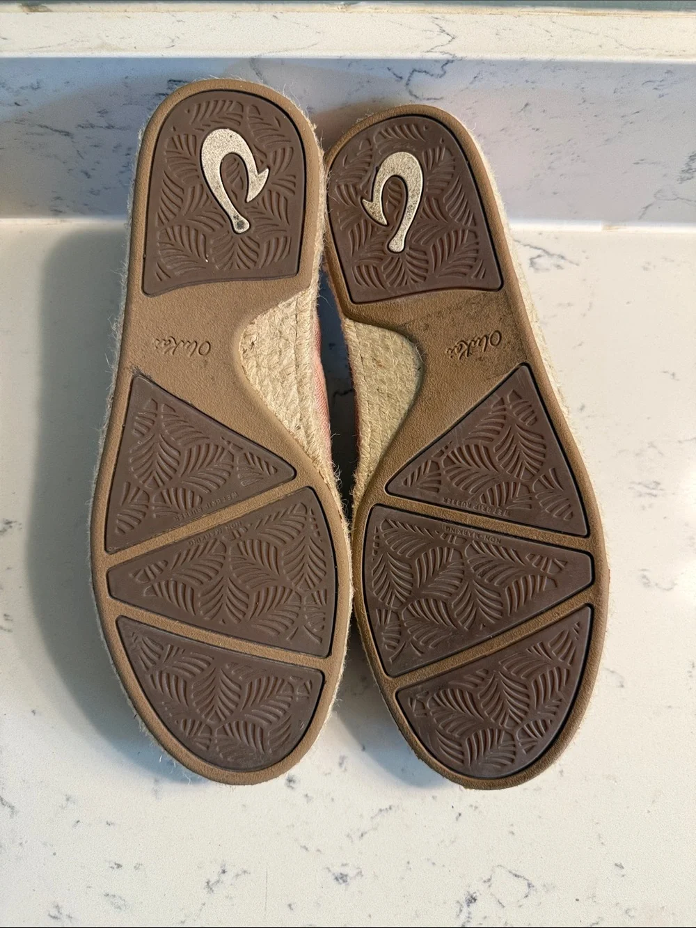 OluKai Blush Pink Canvas Espadrille Slip-Ons